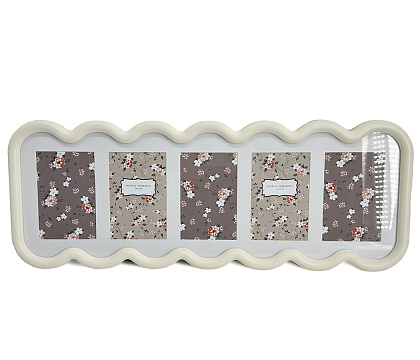 Фоторамка-коллаж декоративная из МДФ для 5 фотографий 10x15 см., со стеклом, 23,6х2,1х62,5 см