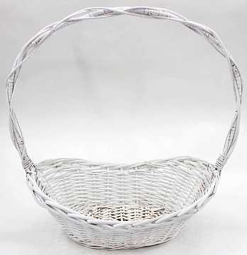 Корзина плетеная (ива), D50*35 H20 HH58 B31*21, 1 шт., белый