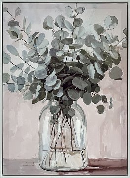 Картина "Эвкалипт", 30% ручная работа, рама пластиковая, 50*70*3,5