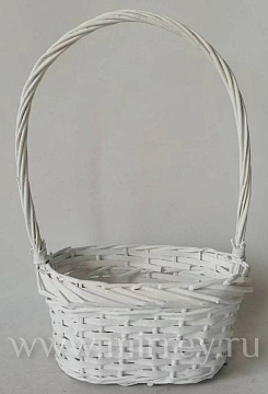 Корзина плетеная (ива) 27*15 H13/42, 1 шт., белый