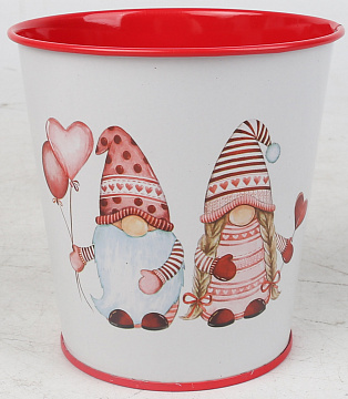 Декоративное кашпо "Влюбленные гномики " D10XH10 см B:D7.5 см, 1 шт.
