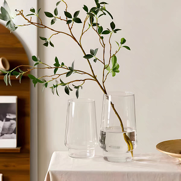 Ваза стеклянная D12,5*23 см, 1 шт., прозрачный