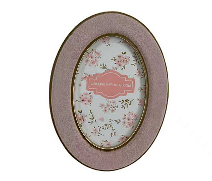 Фоторамка декоративная из МДФ с бархатной отделкой, цвет розовый, со стеклом, 10x15 см