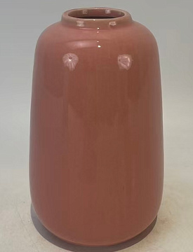 Ваза керамическая, цвет коралловый, 9,5*9,5*15,5 см.
