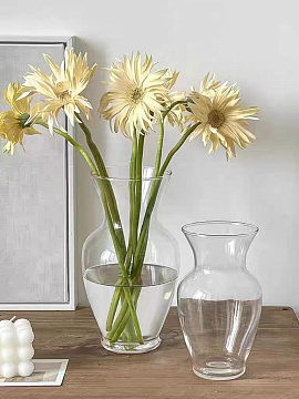 Ваза стеклянная D17 * H20,6 см, 1 шт., прозрачный