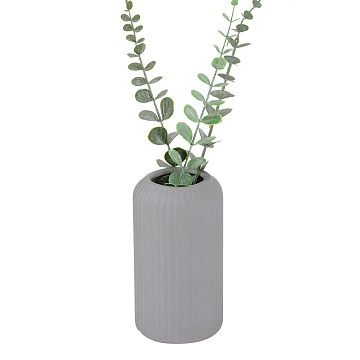 Ваза керамическая, цвет серый, 9*15,5 см