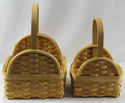 Набор корзин плетеных (секвойя), 24x20x10/20/33,5 B:20x16 см, 20x15x9/16/28,5 B:16x11 см, 2 шт., натур.