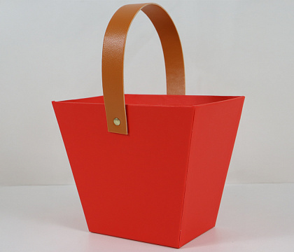 Коробка под цветы 13,1×9×11H см, 1 шт., красный.