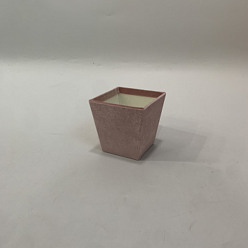 Коробка под цветы бархатная 11x11x11 см(нижний диаметр: 8x8см), 1 шт., св.розовый