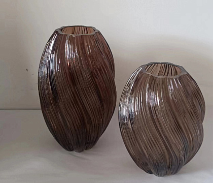 Ваза стеклянная D18 * H21, 1 шт., кофейный