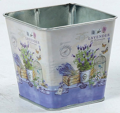 Декоративное кашпо "Прованс" 9.5X9.5XH9CM. металл