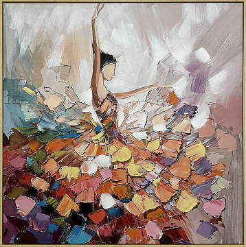 Картина "Карнавал", 80% ручная работа, рама пластиковая, 100*100*3,5