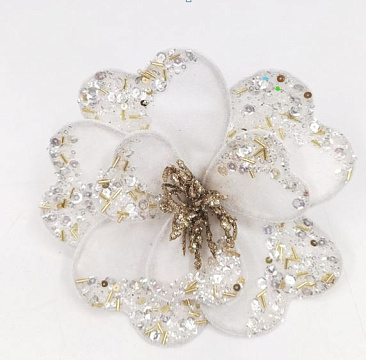 Декоративный новогодний цветок Магнолия D18 см, 1 шт., белый