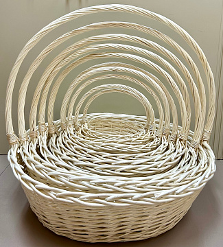 Н-р корзин плетеных(ива): 84*77*28H, 75*70*25H, 68*63*22H, 63*56*21H, 56*50*19H, 50*44*17H, 43*38*15H, 37*30*13H, 31*25*12H, 27*19*9H, 10 шт, выбеленн