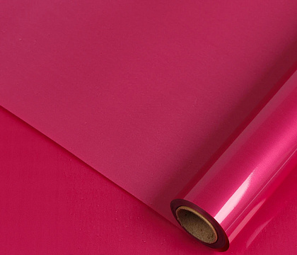Упаковочный материал Лаковая пленка, 65 мкр, 58 см х 10 м, ярко-розовый