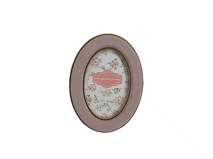 Фоторамка декоративная из МДФ с бархатной отделкой, цвет розовый, со стеклом, 10x15 см