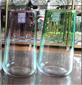 Ваза стеклянная 9 * 19 см, 1 шт., градиент зеленый