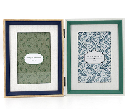 Фоторамка-коллаж складная декоративная из МДФ для 2 фотографий 10x15 см., серия "Классик", 15,9х4х20,9 см