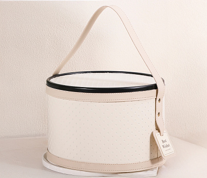 Коробка для цветов с крышкой "Гламурная эстетика" D22*H15,5, 1 шт., белый