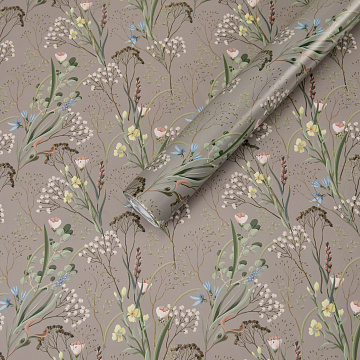 Бумага упаковочная "Цветы" 80г/м2, 70х100см, 10 листов/рулон