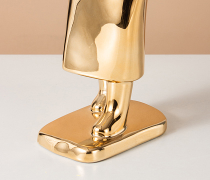 Статуэтка декоративная, керамика, цвет золото, 13*8,5*33 см