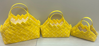 Набор корзин плетеных(секвойя): 38*24*24H 34HH, 33*16*18H 27HH, 27*13*14H 22HH, 3 шт, желтый