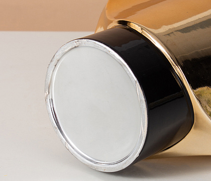 Керамическая декоративная ваза, цвет черно-золотой, 19,5*11*32 см