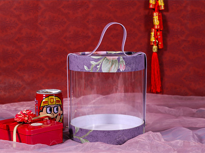 Коробка подарочная с прозрачным куполом 16,4*16,4*18,2,  фиолетовый