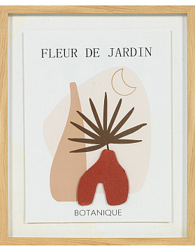 Панно "Флёр де Пари I" с тиснением, рама пластиковая со стеклом, 40x50x2,5