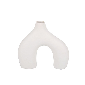 Ваза керамическая, цвет белый, 26*6*24 см