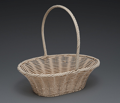 Корзина плетеная (искусств.ротанг): 34*24*12H 30HH, 1 шт., белый