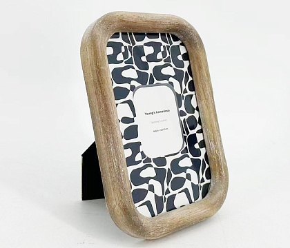 Фоторамка декоративная из дерева, серия "Арронди", цвет орех, со стеклом, 10x15 см