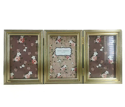 Фоторамка-коллаж декоративная из МДФ для 3 фотографий 10х15 см, со стеклом, 12,5x2,5х17,5 см