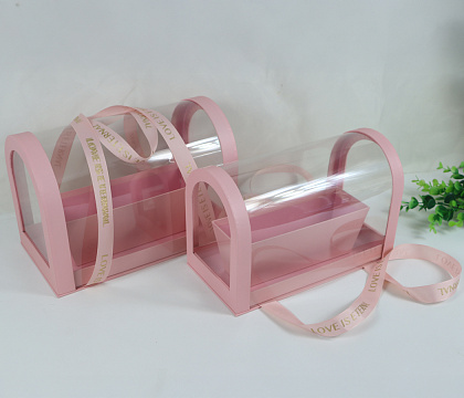 Набор коробок для цветов " 30*16,5*20,5H, 28*14*17,9H см, 2 шт., св.розовый