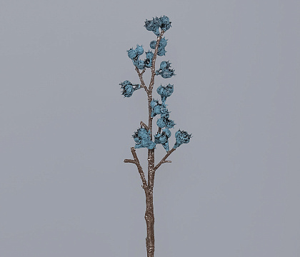 Ветка декоративная с синими ягодками, 55 см, 1 шт.