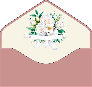 Открытка-конверт "Жениху и невесте!", размер: 9,3х19 см, в упак. 1 шт.