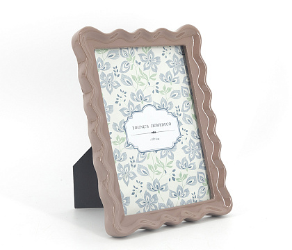 Фоторамка декоративная из эпоксидной смолы, серия "Арко", цвет коричневый, со стеклом, 13x18 см