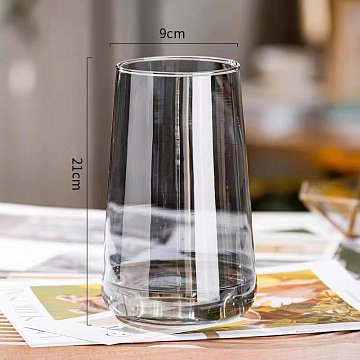 Ваза стеклянная 9 * 19 см, 1 шт., серый