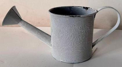 Кашпо-лейка  металлическая 9,5*10*9,5, 1 шт., белый