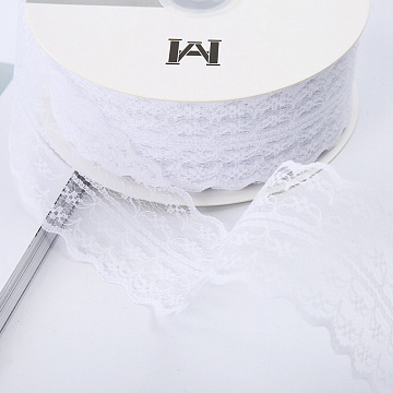 Лента декоративная "Изящное кружево", полиэстер, 45 мм х 50 ярд., белый (4 шт./упак.)