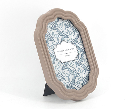 Фоторамка декоративная из эпоксидной смолы, цвет нежно-коричневый, со стеклом, 10x15 см