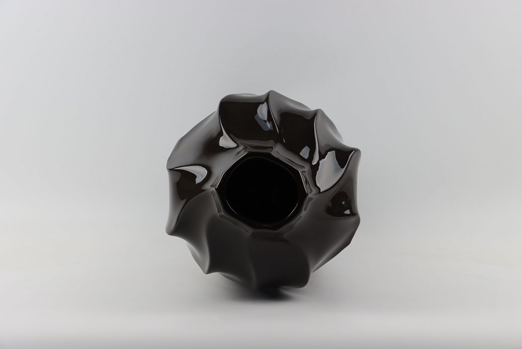 Керамическая декоративная ваза, цвет черный, 25*25*51 см