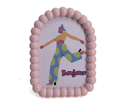 Фоторамка декоративная из МДФ серия "Бабл Бейб", цвет розовый, со стеклом, 13x18 см