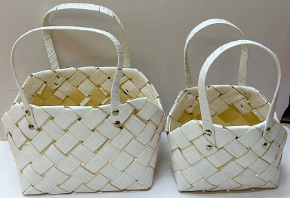 Набор корзин плетеных (секвойя): 28*13*17, 21*10*15, 2 шт., белый