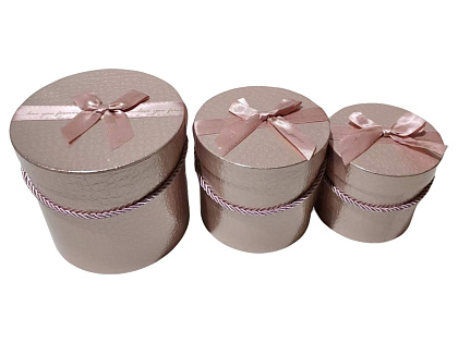 Набор коробок для цветов "Виражи страсти" 18,5*17, 15,3*14,5, 13,3*12 см, 3 шт., светло-розовый