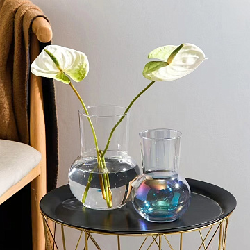 Ваза стеклянная 10,5 * 13,5 * H20 см, 1 шт., радужный