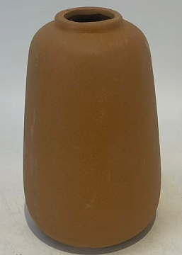 Ваза керамическая, цвет оранжевый, 9,5*9,5*15,5 см.