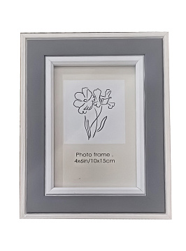 Фоторамка декоративная из МДФ со стеклом, цвет графит, 10x15 см