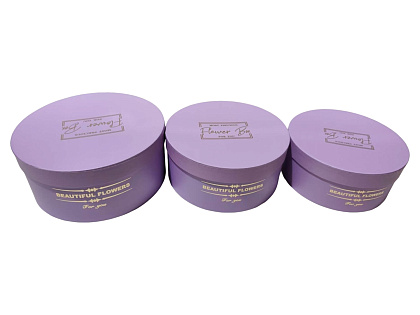 Набор коробок для цветов 25*11, 22*10, 20,5*9 см, 3 шт., св.сиреневый