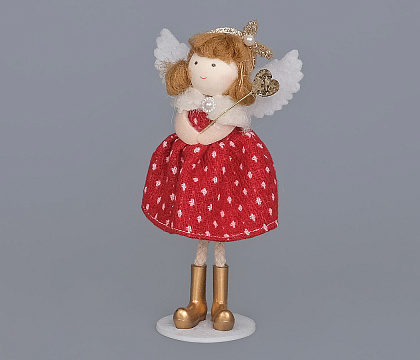 Новогоднее декоративное изделие "Фея", 16 см, бургунди